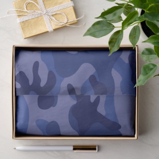 Blue Camo Adventure Sports Fun 薄葉紙 (ギフト)
