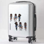 Blue Camo Dancer #1 シール (スーツケース)