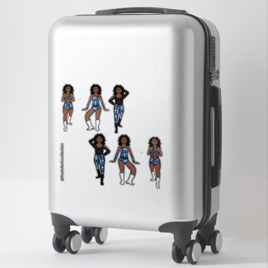 Blue Camo Dancer #1 シール (スーツケース)