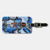 Blue Camo Dancer #1 Luggage Tag ラゲッジタグ (正面横)