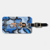 Blue Camo Dancer #2 Luggage Tag ラゲッジタグ (正面横)