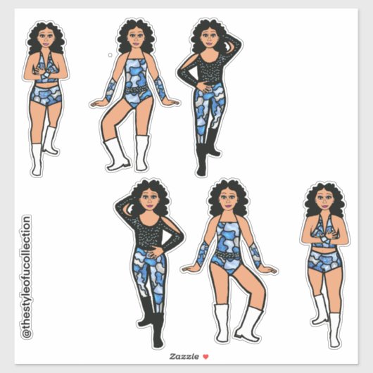 Blue Camo Dancer #2 Sticker シール (シート)