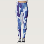 Blue camouflage pattern レギンス (正面)