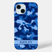 Blue Camouflage Personalized Case-Mate iPhoneケース (裏面)