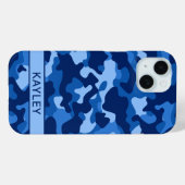 Blue Camouflage Personalized Case-Mate iPhoneケース (裏面 (横))