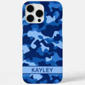 Blue Camouflage Personalized Case-Mate iPhoneケース (裏面)