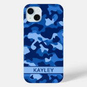 Blue Camouflage Personalized Case-Mate iPhoneケース (裏面)
