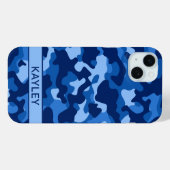 Blue Camouflage Personalized Case-Mate iPhoneケース (裏面 (横))