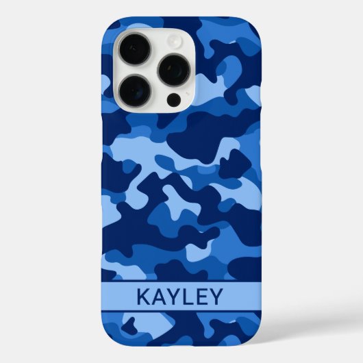 Blue Camouflage Personalized Case-Mate iPhoneケース (裏面)