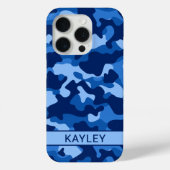 Blue Camouflage Personalized Case-Mate iPhoneケース (裏面)