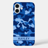Blue Camouflage Personalized Case-Mate iPhoneケース (裏面)