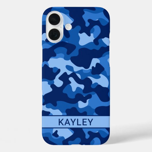 Blue Camouflage Personalized Case-Mate iPhoneケース (裏面)