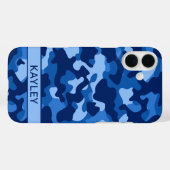 Blue Camouflage Personalized Case-Mate iPhoneケース (裏面 (横))