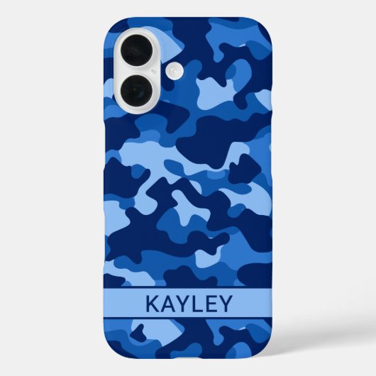 Blue Camouflage Personalized Case-Mate iPhoneケース (裏面)