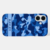 Blue Camouflage Personalized Case-Mate iPhoneケース (裏面 (横))