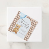 Blue Can Bearly Wait Teddy Bear Boy Baby Shower フェイバータグ (インサイチュ)