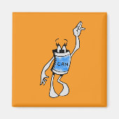 Blue Can Creature Square Magnet マグネット (正面)