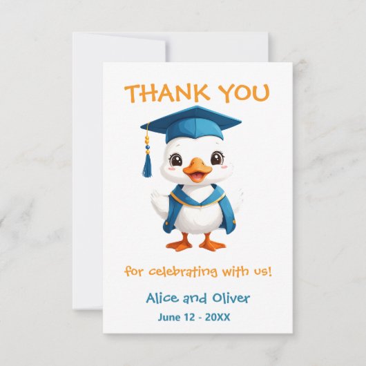 Blue Cap Goose Graduation Party サンキューカード (正面)