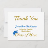 Blue Cap Graduation Thank You サンキューカード (正面)