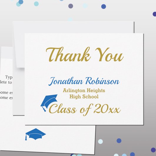 Blue Cap Graduation Thank You サンキューカード