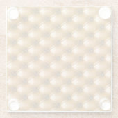 Blue Capitone Textile:レトロ背景 ガラスコースター (裏面)