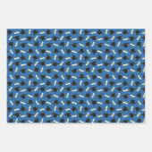 Blue Caps Diplomas Mixed Graduation Patterns ラッピングペーパーシート (正面)