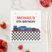 Blue Car Racing Party スタンダードランチョンナプキン (インサイチュ)
