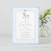 Blue Carousel Baby Boy Shower Invitation 招待状 (スタンド正面)