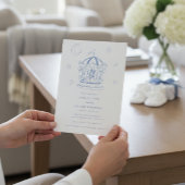 Blue Carousel Moon Stars Baby Shower Invitation 招待状