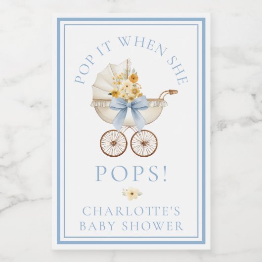 Blue Carriage “Pop It When She Pops” Label ワインラベル (シングルラベル)