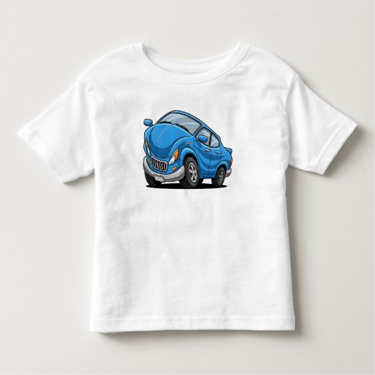 Blue Cartoon Car トドラーTシャツ (正面)