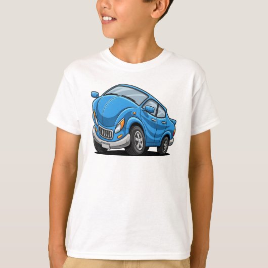 Blue Cartoon Car Tシャツ (正面)