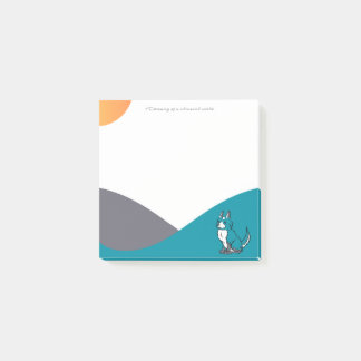 Blue Cartoon Dog Drawing Post-It Notes ポストイット