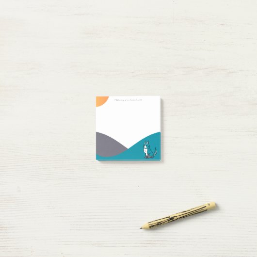 Blue Cartoon Dog Drawing Post-It Notes ポストイット (デスク上)