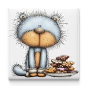 Blue Cat Cookies Christmas Magnet マグネット