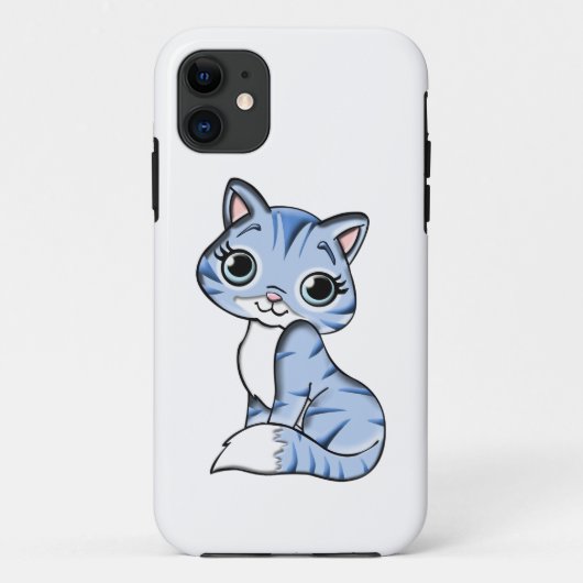 Blue cat feline animal Case-Mate iPhoneケース (裏面)
