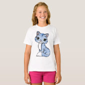 Blue cat feline animal tシャツ (正面フル)