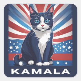 Blue Cat for Kamala 2024米国選挙民主党議員 スクエアシール