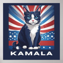 Blue Cat for Kamala 2024米国選挙民主党議員 ポスター