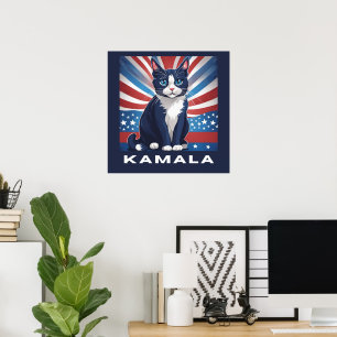 Blue Cat for Kamala 2024米国選挙民主党議員 ポスター