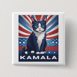 Blue Cat for Kamala 2024米国選挙民主党議員 缶バッジ