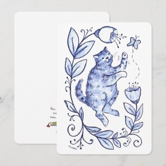 Blue Cat Greeting Card シーズンカード (正面/裏面)