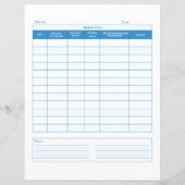 Blue Cat Healthcare Record Keeperページ (裏面)