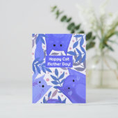Blue Cats and branches Happy cat mother's day Holi シーズンカード (スタンド正面)