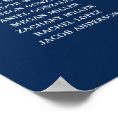 Blue Celestial Watercolor Table Seating Chart Sign ポスター (角)