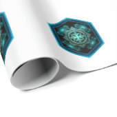 Blue Celtic Knot In A Six Sided Blue Frame ラッピングペーパー (ロールコーナー)