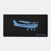 Blue Cessna Airplane Pilot Aviation Custom Office デスクマット (正面)