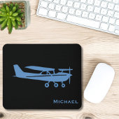 Blue Cessna Airplane Pilot Aviation Custom Office デスクマット