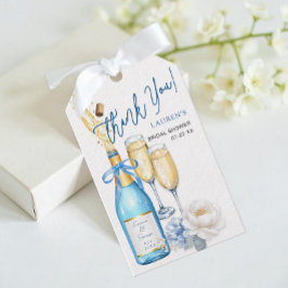 Blue Champagne Bridal Shower Thank You Favor Tag ギフトタグ