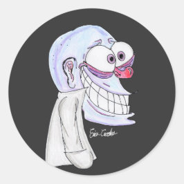 blue character smiling with coat ラウンドシール